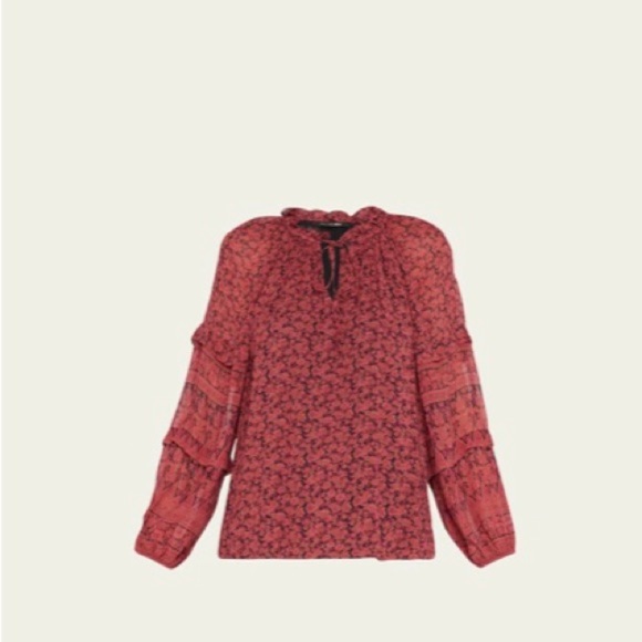 KOBI HALPERIN Mckenna Peasant Blouse / Size Medium / - Picture 1 of 9